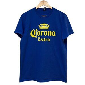Royal Blue 100% Cotton Corona graphic T shirt size L